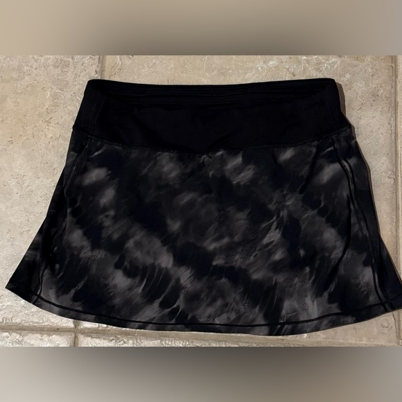 Lululemon Pace Rival Mid-Rise Long Skirt Motion Vista Black Multi Size 8 - Picture 8 of 10